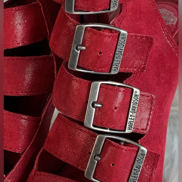 Harley-Davidson Red Gladiator style heels - Picture 3 of 6